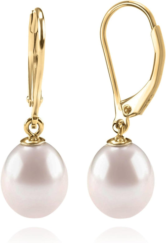 Cultured Freshwater Pearl Leverback Earrings
