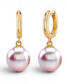 9–9.5mm pink Freshwater pearl huggie earrings by Prestige Pearl
