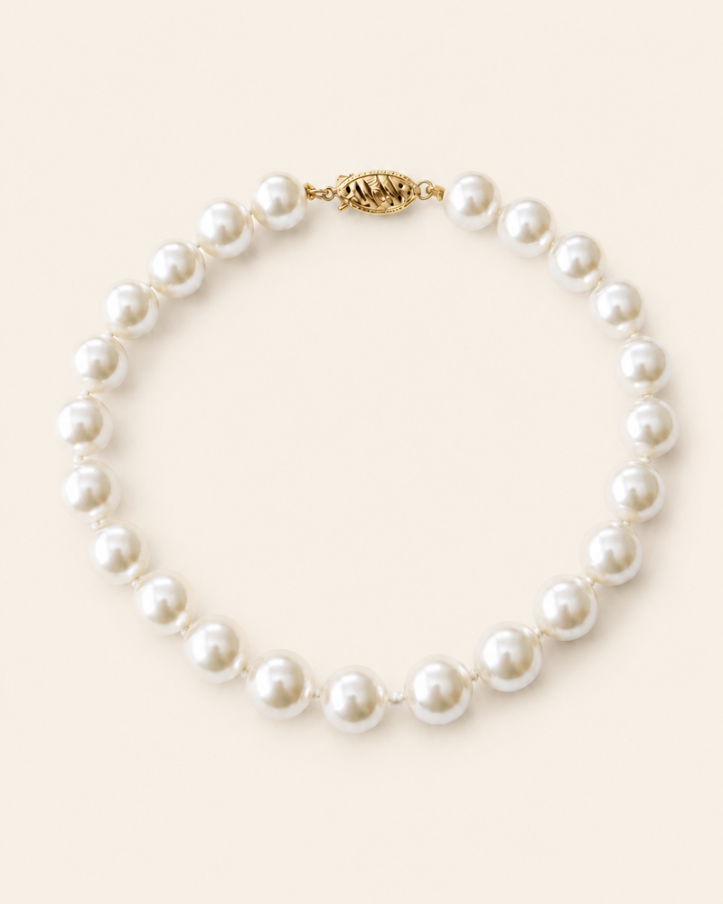 Freshwater pearl bracelet with 14kt gold clasp