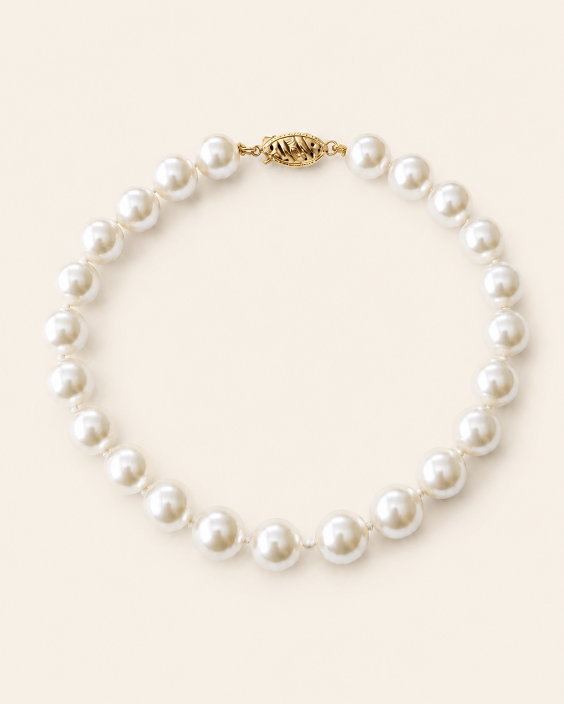 Bracelet de perles d'eau douce 7,5-8 mm, 19 cm — Fermoir or 14K