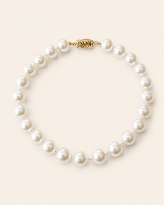 Bracelet de perles d'eau douce 7,5-8 mm, 19 cm — Fermoir or 14K