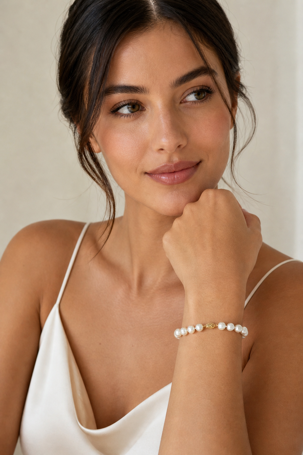 7.5-8mm Freshwater Pearl Bracelet, 7.5” — 14KT Gold Clasp