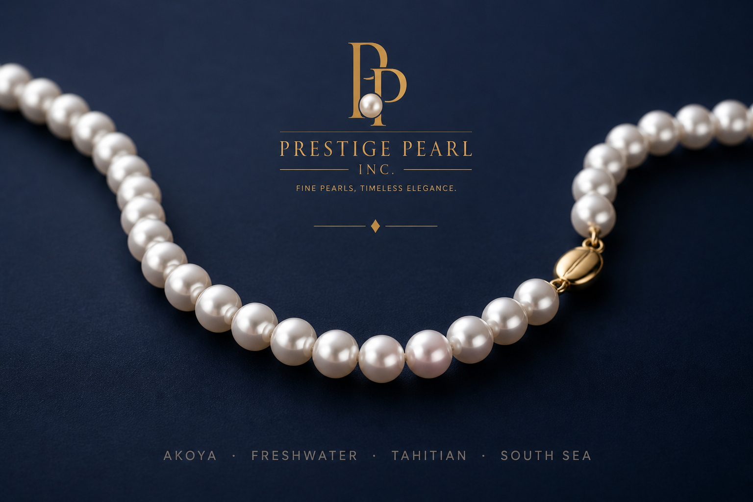 Perles véritables sélectionnées à la main — Akoya, eau douce, Tahiti et mers du Sud — par Prestige Pearl
