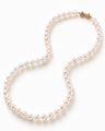 6.5–7mm white Japanese Akoya pearl necklace, AAA grade, with a solid 14K gold clasp.