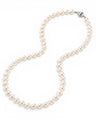 Prestige Pearl 18-inch Japanese Akoya pearl necklace with 7.5-8mm round white pearls and a 14K gold clasp.