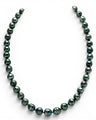 Prestige Pearl graduated dark Tahitian circle baroque pearl necklace with high lustre and individually knotted silk strand