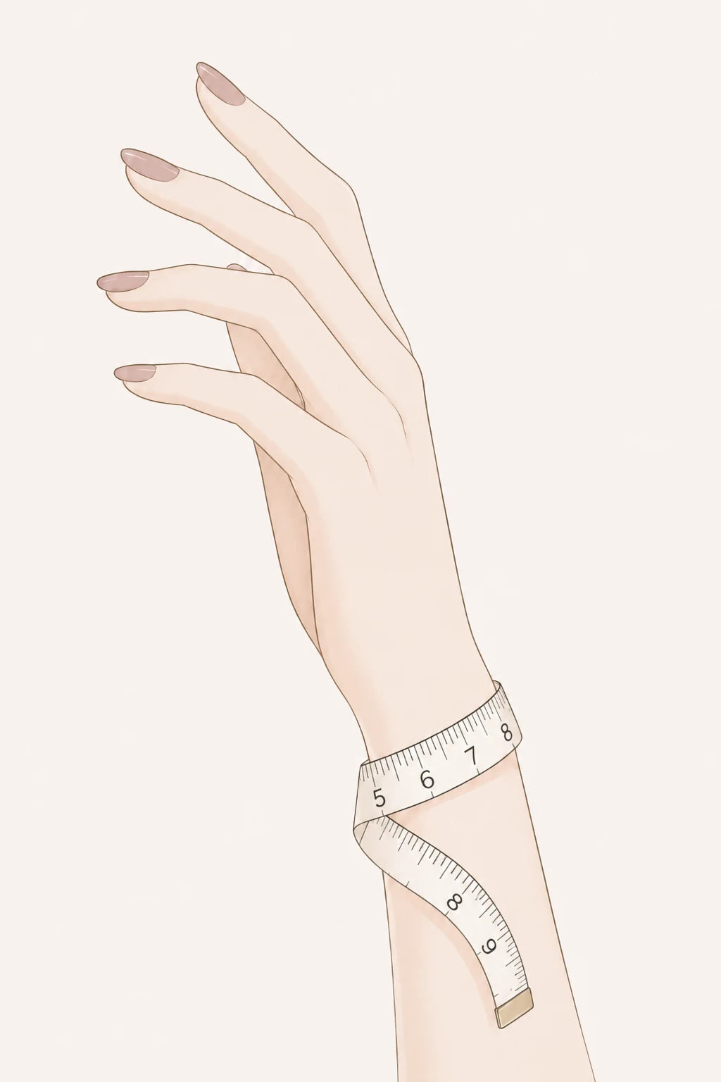 Illustration showing a measuring tape wrapped around the wrist